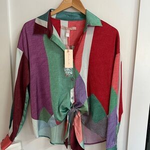 HUTCH Robbie Top Tie Waist Blouse